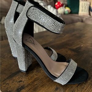Women’s Black rhinestone heels